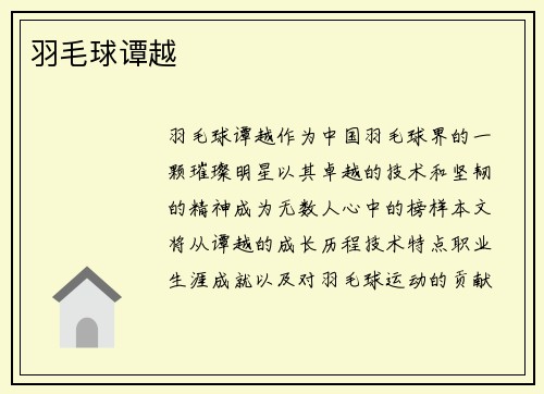 羽毛球谭越